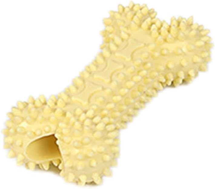 Pet Toys with Bone Shapes, Grinding Teeth Sticks, Cat and Dog Supplies, Stress Relieving Toys (Yellow)