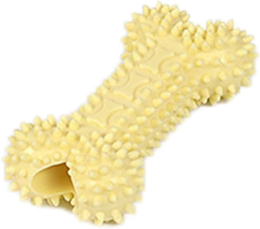 Pet Toys with Bone Shapes, Grinding Teeth Sticks, Cat and Dog Supplies, Stress Relieving Toys (Yellow)
