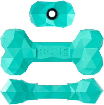 3 piece Combo. One Purple and one Turquoise Squeaky Plush Octopus Dog Toy for Medium Dogs. One Natural Turquoise Rubber Indestructible Chewing Toy Dog Bone.