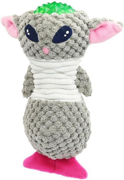 Squeaky Dog Toy, 2 in 1 Plush Dog Toy with Rubber Squeaker, Chew Toys for Small, Medium and Large Dogs