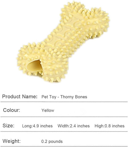 Pet Toys with Bone Shapes, Grinding Teeth Sticks, Cat and Dog Supplies, Stress Relieving Toys (Yellow)