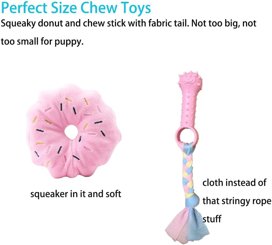 Volacopets Large Goose Puppy Toys, Dog chew Toys Squeaky Crinkle Duck for Small Medium Dog Breeds, Puppy Toys for Small Dogs, Puppy chew Teething Toys, Pink, 4 Pack