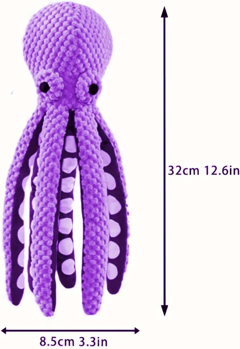 3 piece Combo. One Purple and one Turquoise Squeaky Plush Octopus Dog Toy for Medium Dogs. One Natural Turquoise Rubber Indestructible Chewing Toy Dog Bone.