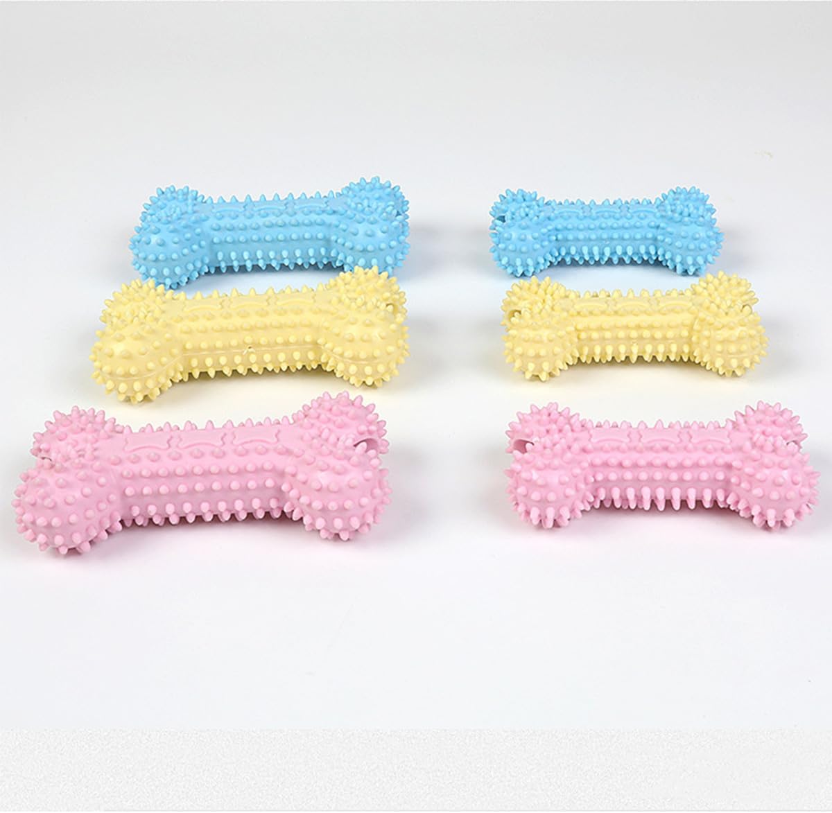 Pet Toys with Bone Shapes, Grinding Teeth Sticks, Cat and Dog Supplies, Stress Relieving Toys (Yellow)