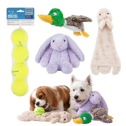 Best Pet Supplies Squeaky Dog Toys with Soft Durable Fabric for Small, Medium and Large Pets Interactive Toy for Indoor Play, Supports Active Biting and Play - Blue, Large