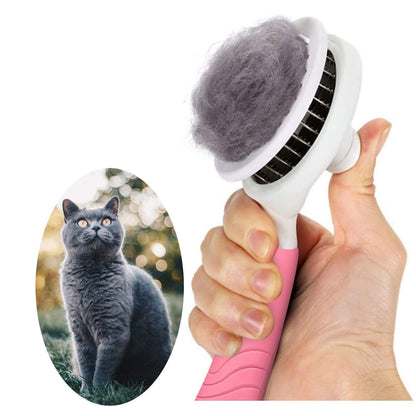 Self Cleaning Slicker Brush - Cat Brush Skin-Friendly Deshedding Grooming Massaging Tool for Long & Short Haired Pets, Cat Hair Brushes Easy Removes Undercoat for Dogs Cats Rabbits - UPGRADED, Blue