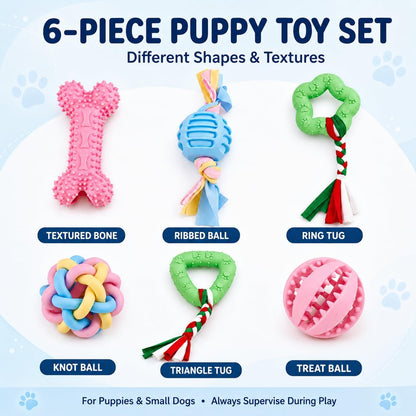 Halloween Puppy Chew Toys, 6 Pack Teething Toys for Small Breed Puppies