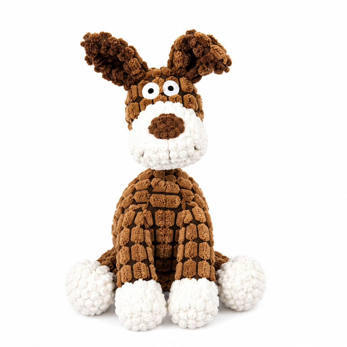 Interactive Plush Dog Chew Toy with Squeaky Rubber Ball, Cute Animal Printed Stuffed Pet Toy for Aggressive Chewers, Durable Eco-Friendly Puppy Teething Toy