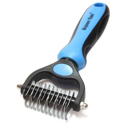 Maxpower Planet Pet Grooming Brush - Double-Sided Undercoat Rake for Dogs and Cats, Extra Wide, Reduces Shedding by 95%, White