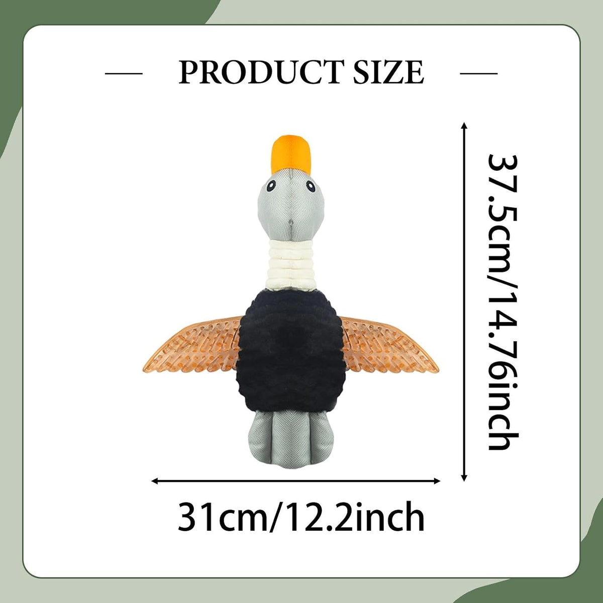 Durable Duck Squeaky Toy for Puppies and Small Dogs,Black