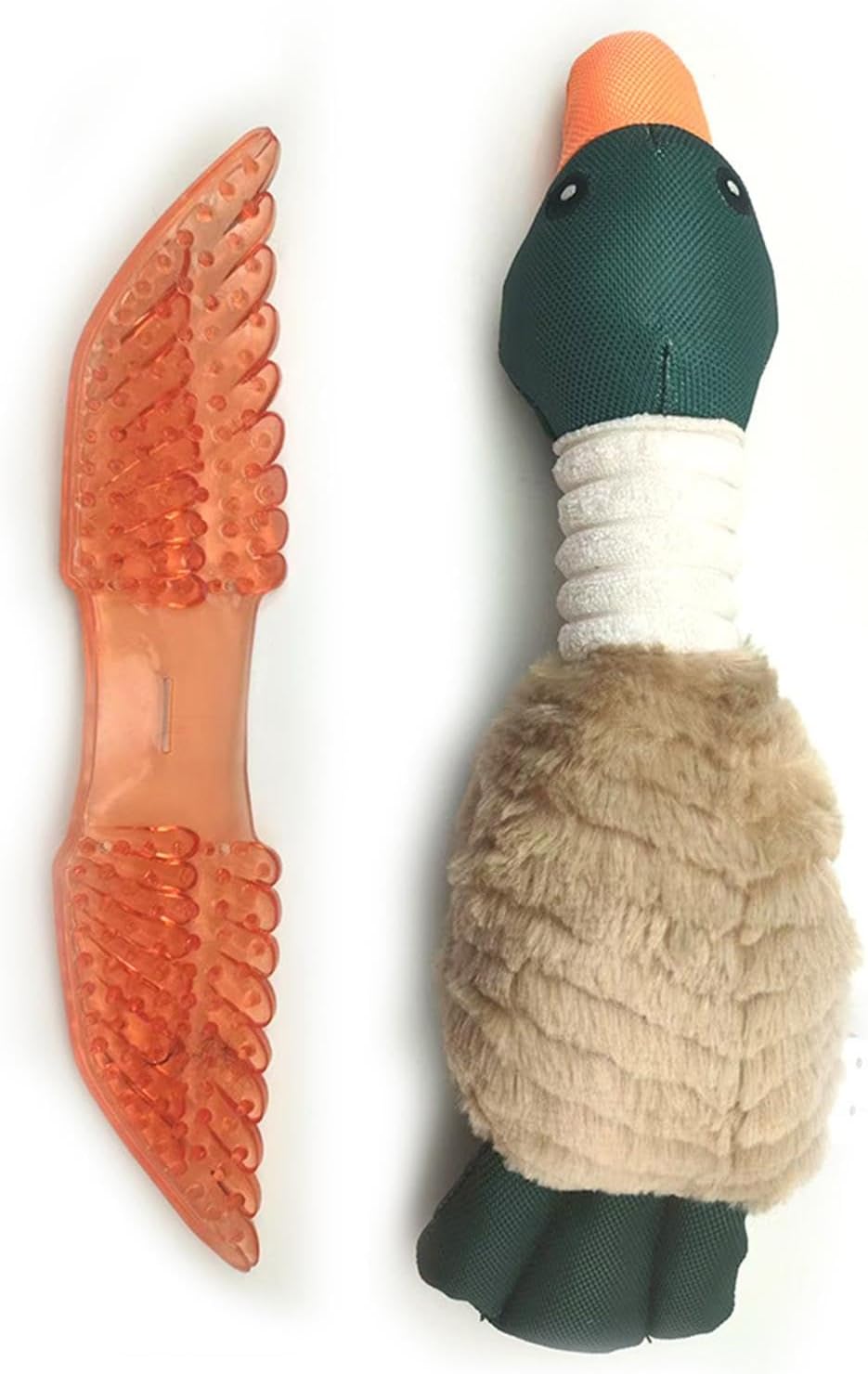 Squeaking Duck Dog Toy with Durable Oxford Fabric,Light Brown