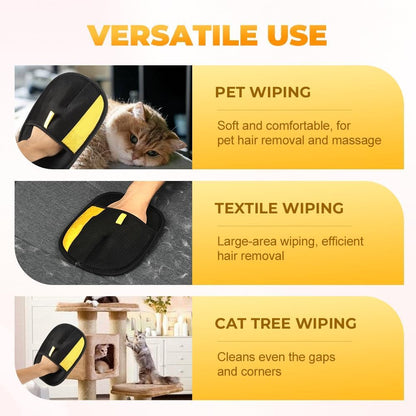 2PCS Pet Hair Removal Gloves for Dogs & Cats, Reusable Electrostatic Gloves Remove Pet Hair from Couch, Carpet, Bed, Laundry & Clothes