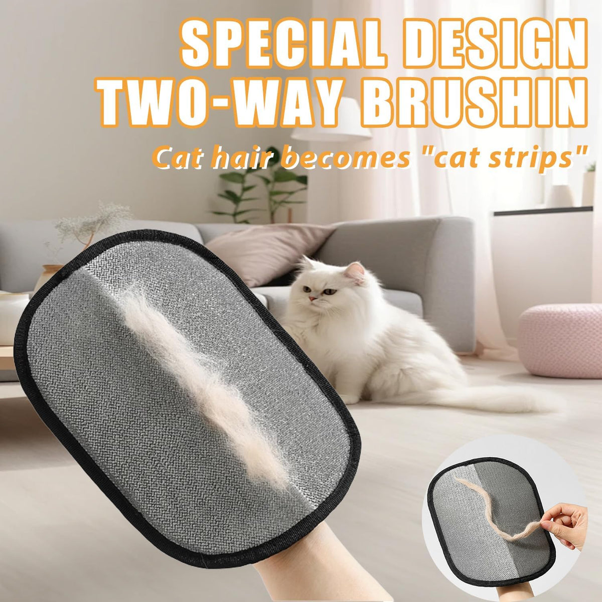 Pet Hair Removal Glove for Cats & Dogs, Upgrade Efficient Grooming Gloves for Pet Hair, Reusable Cat & Dog Hair Remover for Couch, Furniture, Carpet, Curtain(2pcs)
