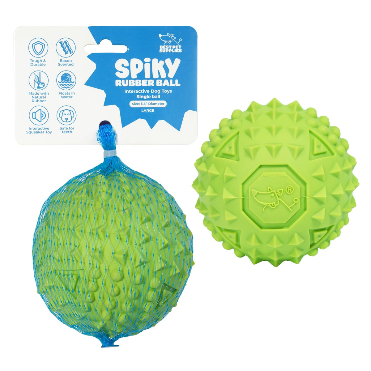 Best Pet Supplies Squeaky Dog Toys with Soft Durable Fabric for Small, Medium and Large Pets Interactive Toy for Indoor Play, Supports Active Biting and Play - Fuchsia, Green, Large