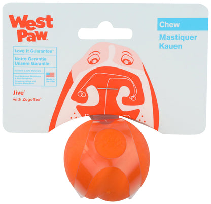 WEST PAW Zogoflex Jive Ball Dog Chew Toy – Bouncing Toys for Dogs, Fetch, Catch, Chewing, Play – Floatable, Recyclable Balls – Latex-Free, Non-Toxic, Dishwasher Safe Dog Toy, Small 2.5", Aqua Blue