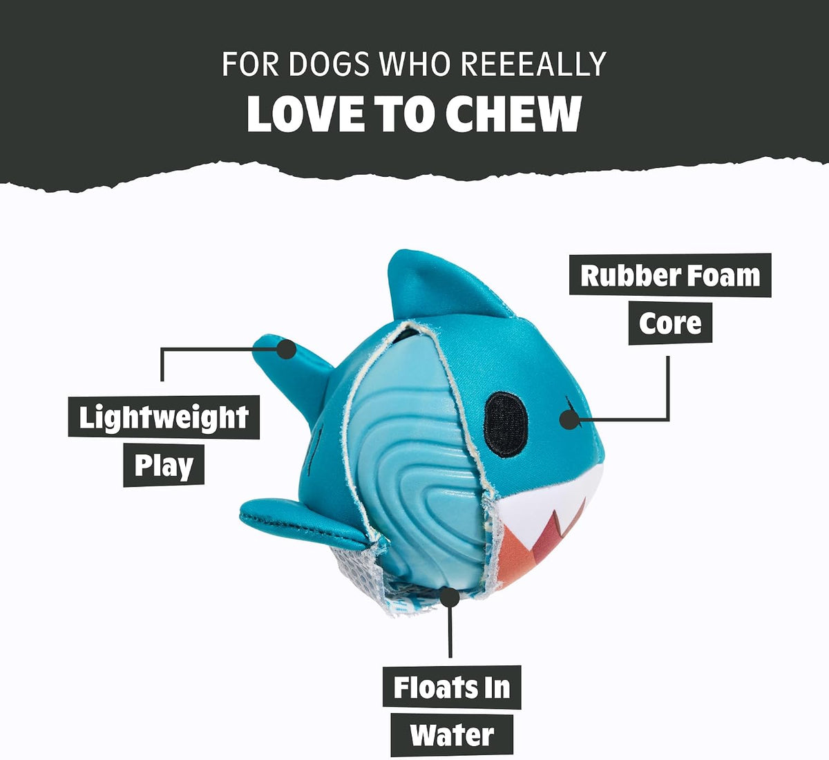 BarkBox Great White Dwight Dog Toy - Small Dogs