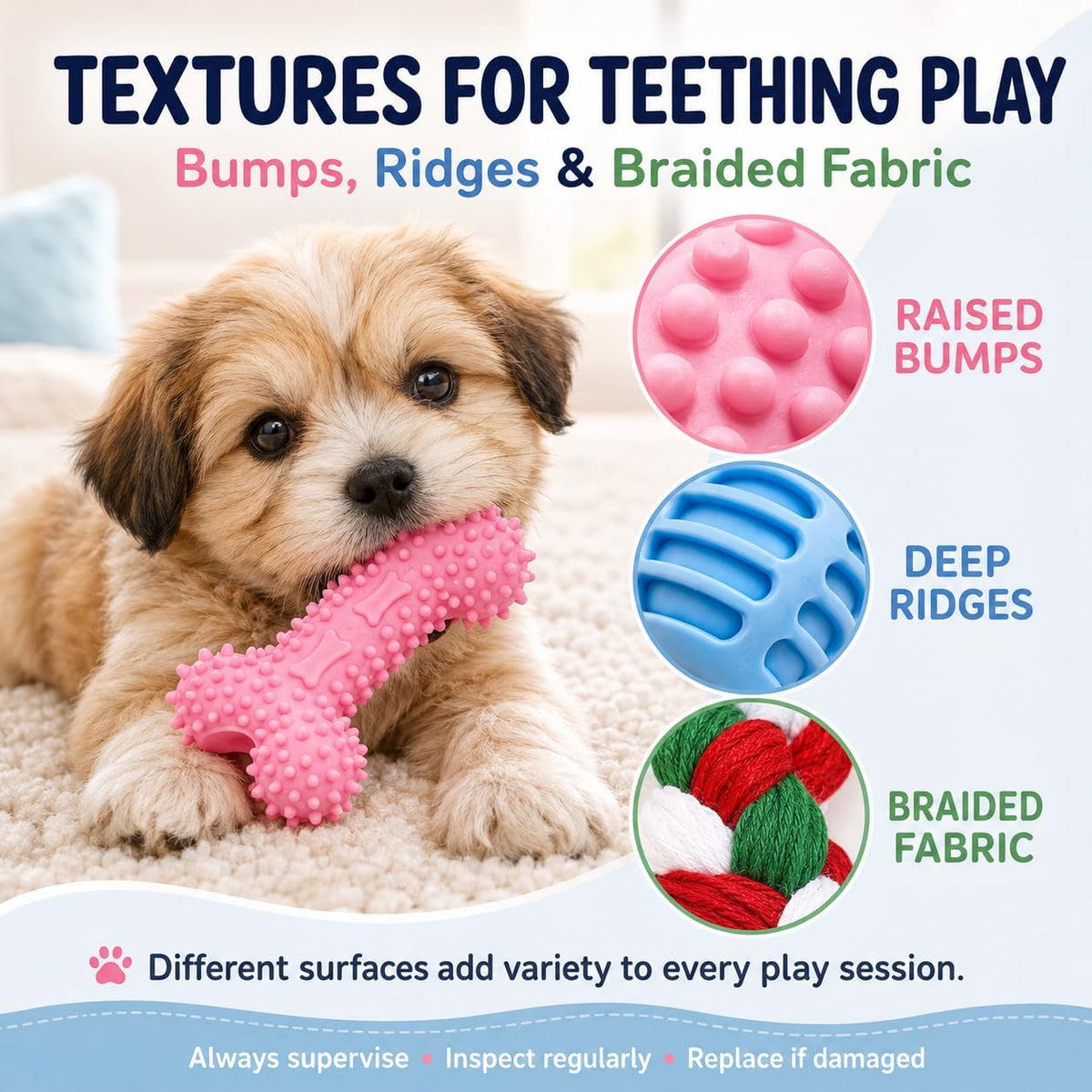 Halloween Puppy Chew Toys, 6 Pack Teething Toys for Small Breed Puppies