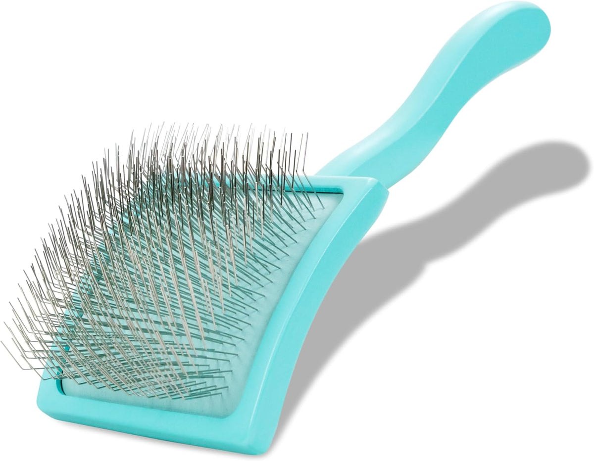 Chris Christensen Big G Dog Slicker Brush for Dogs (Goldendoodles, Labradoodles, Poodles), Groom Like a Professional, Fluff Detangle Style, Saves Time Energy, Teal, Large