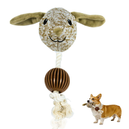 Deeow Squeaky Plush Dog Tug Chew Toy, Tether Puppy Toy-Halloween Theme