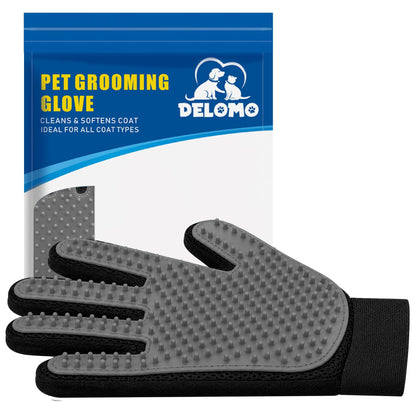 Pet Hair Removal Glove with 255 Silicone Tips for Dogs & Cats, Right Pink