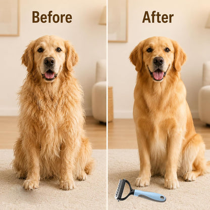 2PCS Pet Knotter for Dogs,Pet Grooming Brush, Dog Brush, Deshedding Grooming Comb Fur Brushes, Double Sided Shedding Brushes For Dogs And Cats (Blue+Pink)