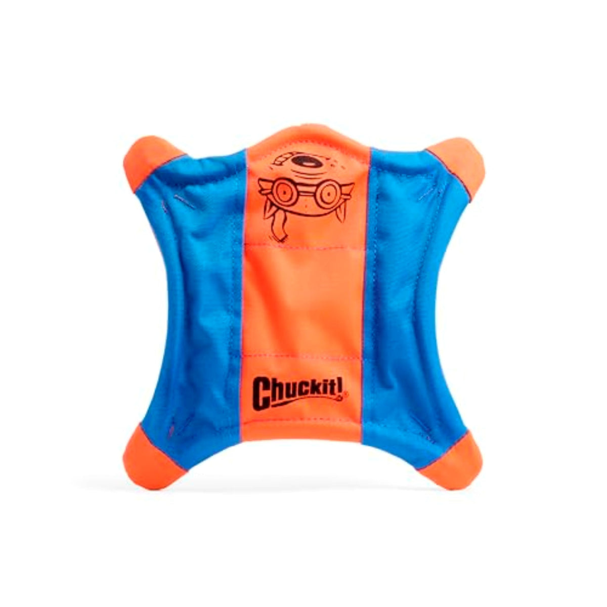 Chuckit! Flying Squirrel Fetch Dog Toy - Water Floating Flyer - Soft and Durable Polyester Canvas Construction - For Large Dogs - Size Large - 11-inch Diameter - Pack of 1 - Orange and Blue