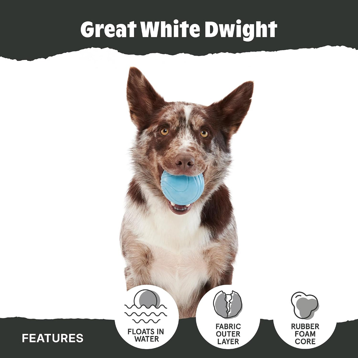 BarkBox Great White Dwight Dog Toy - Small Dogs