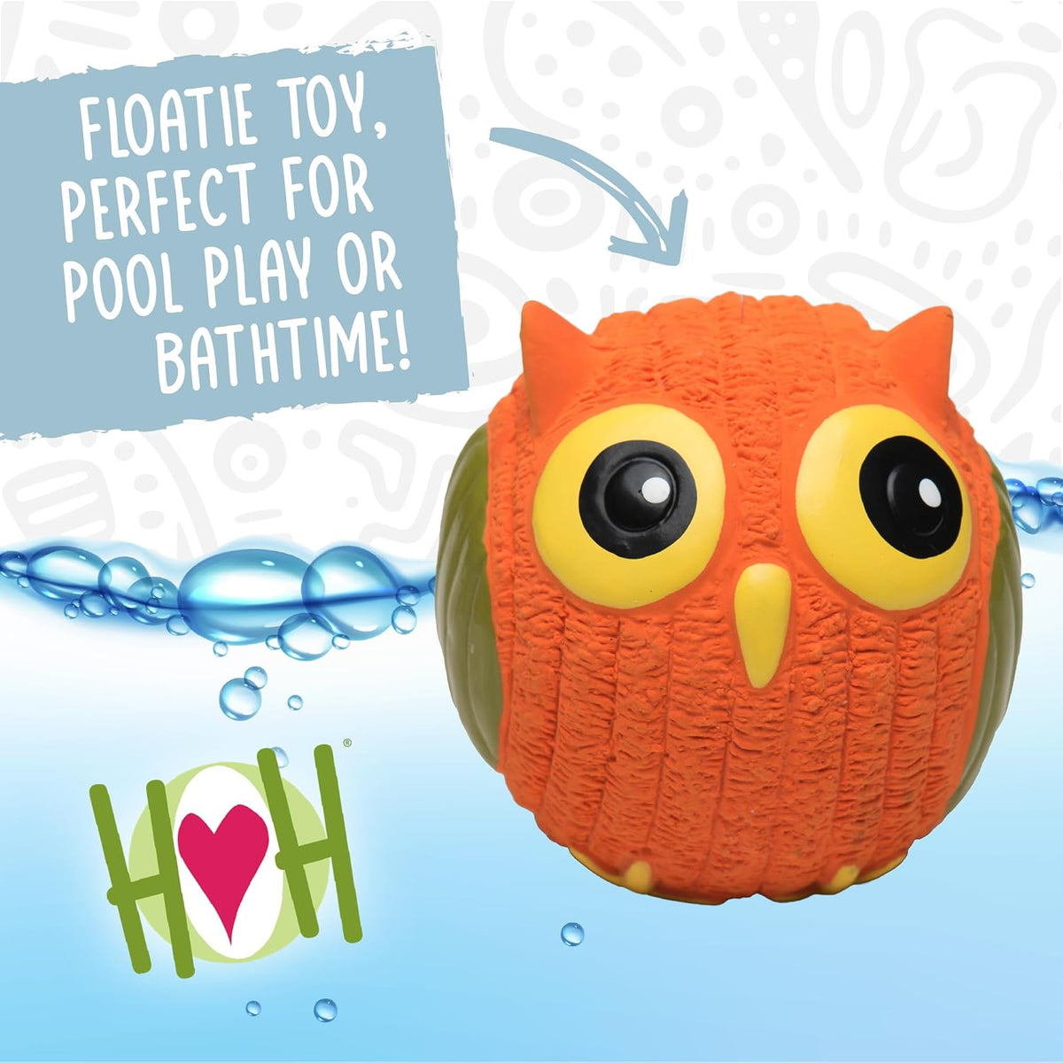 HuggleHounds Ruff-Tex Latex Ball Dog Toy - Dog Toys Rubber, Puppy Toys, Puppy Essentials, Heavy Duty Squeaky Ball for Small, Medium & Large Dogs, All Breeds - Finn the Shark, Large