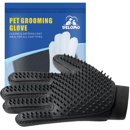Pet Hair Removal Glove with 255 Silicone Tips for Dogs & Cats, Right Purple