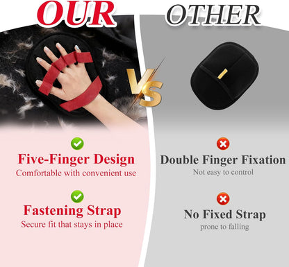 1 Pack Pet Hair Removal Glove with upgraded electrostatic tech for couches, carpets & clothes. Magic Brush for gentle pet massage and deshedding. Pet Hair Glove, reusable and washable for home clean