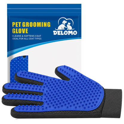 Pet Hair Removal Glove with 255 Silicone Tips for Dogs & Cats, Right Black