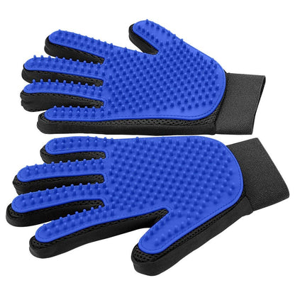Pet Hair Removal Glove with 255 Silicone Tips for Dogs & Cats, 1 Pair Green