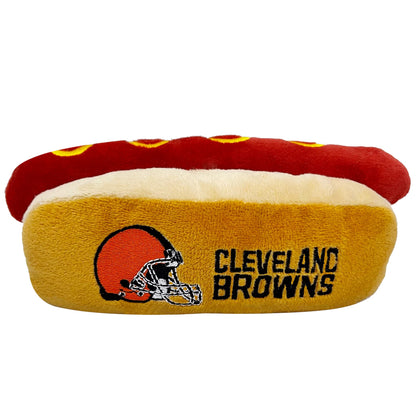 Pets First NFL Chicago Bears HOT Dog Plush Dog & CAT Squeak Toy - Cutest HOT-Dog Snack Plush Toy for Dogs & Cats with Inner Squeaker & Beautiful Football Team Name/Logo 8 x 5 x 3 Inches