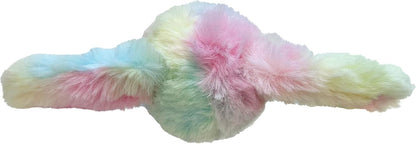 FOUFIT FouFouBrands Fuzzy Wuzzy 2-in-1 Tie-Dye Spiker Ball Toy for Dogs, Rainbow, Small