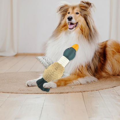 Squeaking Duck Dog Toy with Durable Oxford Fabric,Light Brown