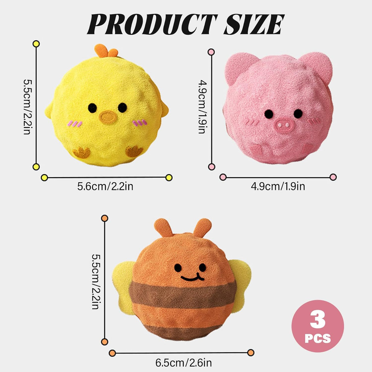 Plush Dog Toy 3 Pack Soft Balls for Dogs, Fun Dog Squeaky Ball with Irregular Bounce, Plush Toy for Chewing, Interactive Play and Anxiety Relief