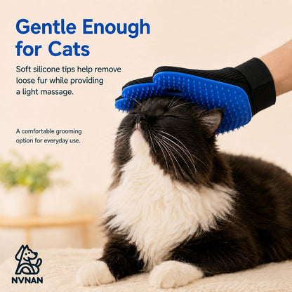 NVNAN Cat & Dog Grooming Glove and Curry Brush Set