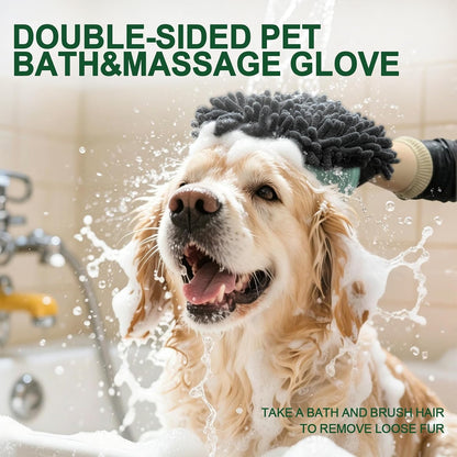 Green Double-Sided Dog Bath Glove Dog Washing Glove for Dogs&Cats