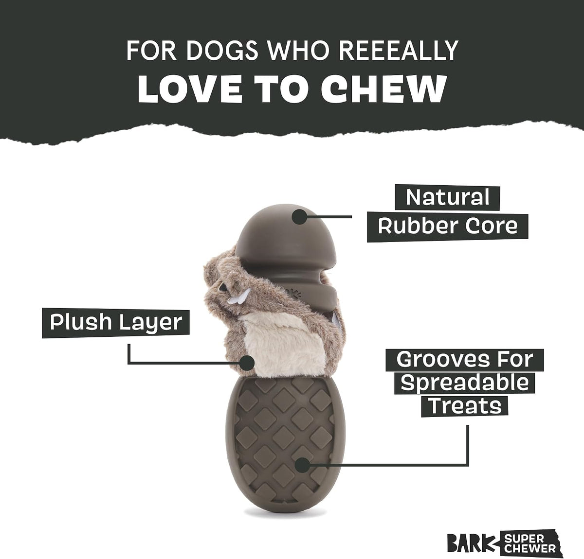 BarkBox Buck Wild Super Chewer - 2-in-1 - Toy for Medium & Large Dogs