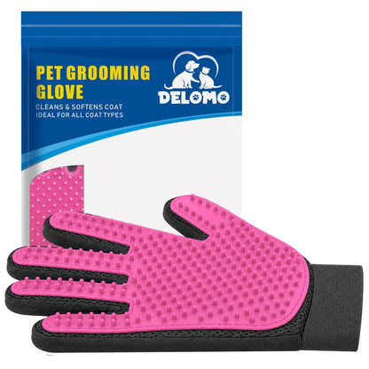 Pet Hair Removal Glove with 255 Silicone Tips for Dogs & Cats, Right Gray