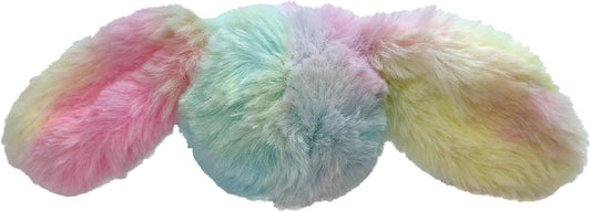 FOUFIT FouFouBrands Fuzzy Wuzzy 2-in-1 Tie-Dye Spiker Ball Toy for Dogs, Rainbow, Small