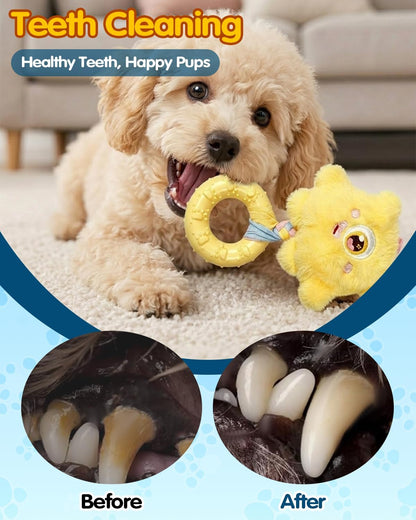 TOLOYE 5 Pack Squeaky Puppy Toys for Small Dogs, Soft Teething Plush TPR