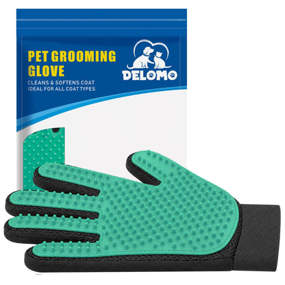 Pet Hair Removal Glove with 255 Silicone Tips for Dogs & Cats, Right Pink