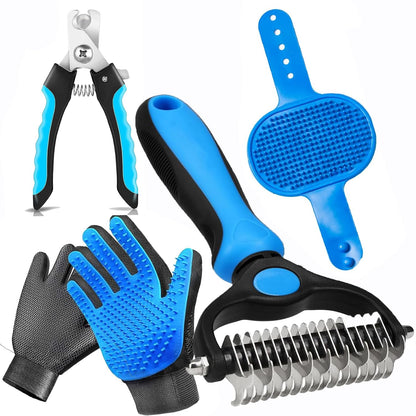 NVNAN Cat & Dog Grooming Glove and Curry Brush Set
