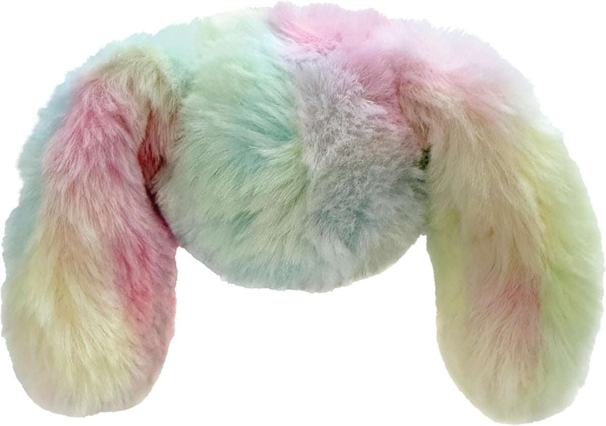 FOUFIT FouFouBrands Fuzzy Wuzzy 2-in-1 Tie-Dye Spiker Ball Toy for Dogs, Rainbow, Small