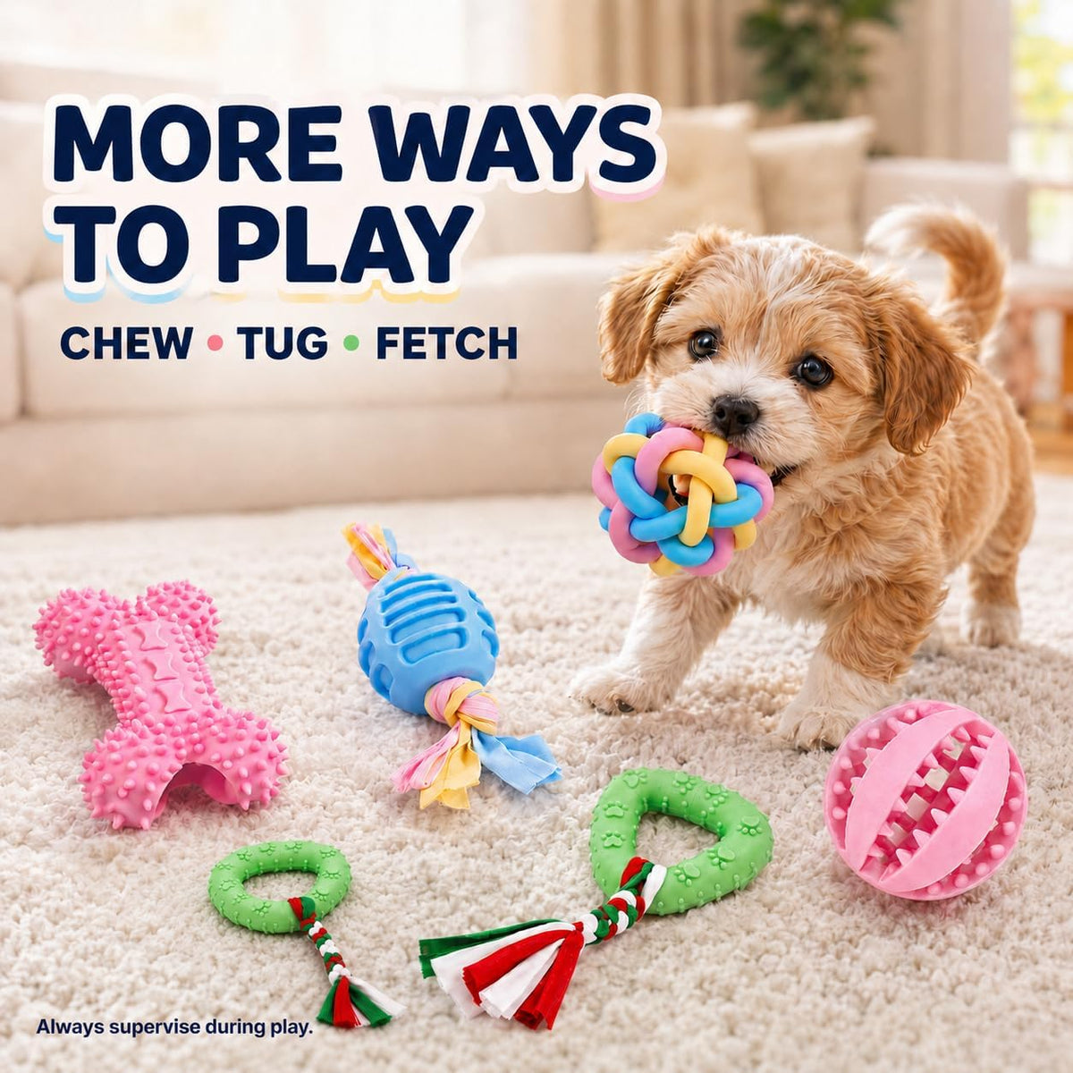 Halloween Puppy Chew Toys, 6 Pack Teething Toys for Small Breed Puppies