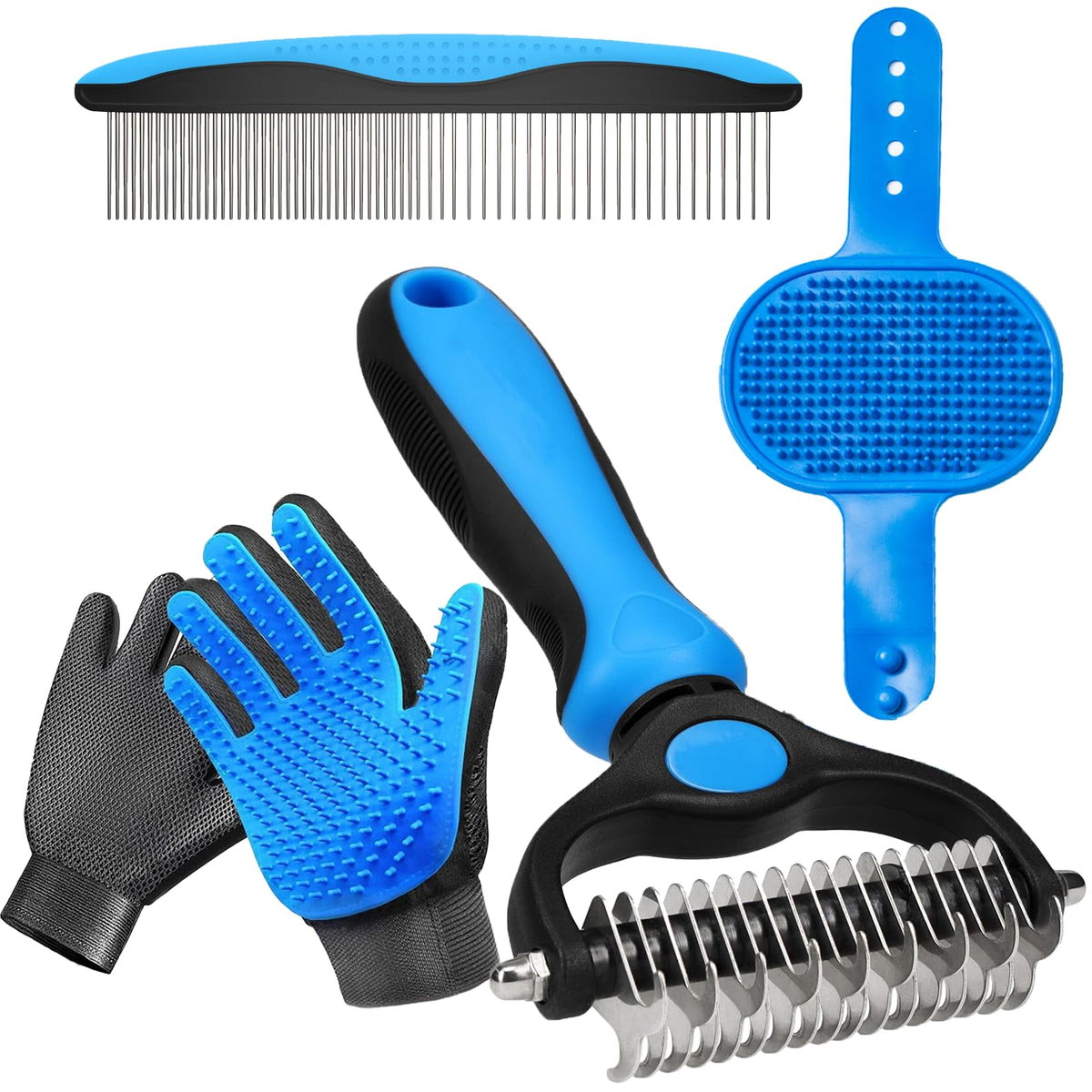 NVNAN Cat & Dog Grooming Glove and Curry Brush Set