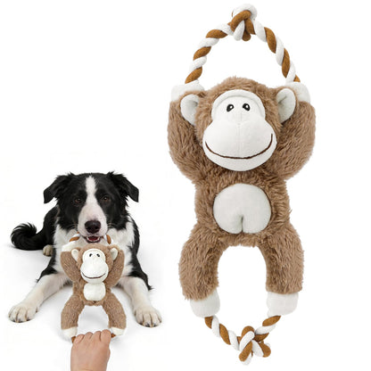 Interactive Dog Squeaky Toys, Indestructible Chew Toys Built-in Vanilla Ice Cream Flavored Ball, Puppy Plush Toys for Small Medium Chewers to Keep Them Busy - Blue Bat