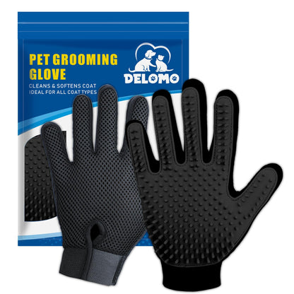 Pet Hair Removal Glove with 255 Silicone Tips for Dogs & Cats,1 Pair Purple