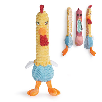 Nocciola 2 in 1 Easter Duck Dog Toy with a Large Rubber Squeaker - Tough Durable Stuffed Squeaky Crinkle Chew Toys for Aggressive Chewers, Medium and Large Breeds